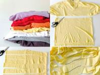 Håndarbeidstimer: hvordan strikke et teppe av gamle t-skjorter?